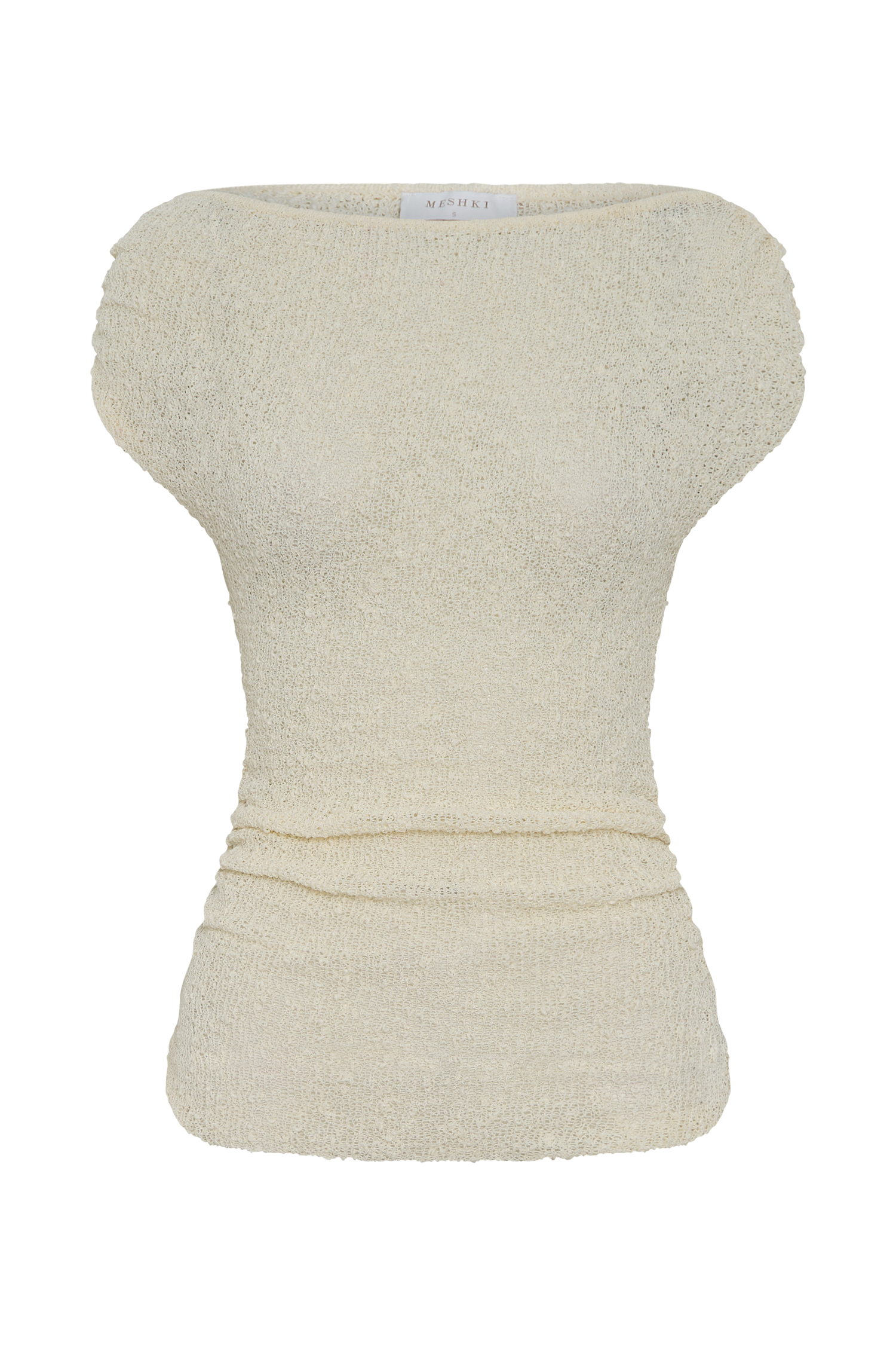 Chloe Off Shoulder Boucle Knit Top - Ivory