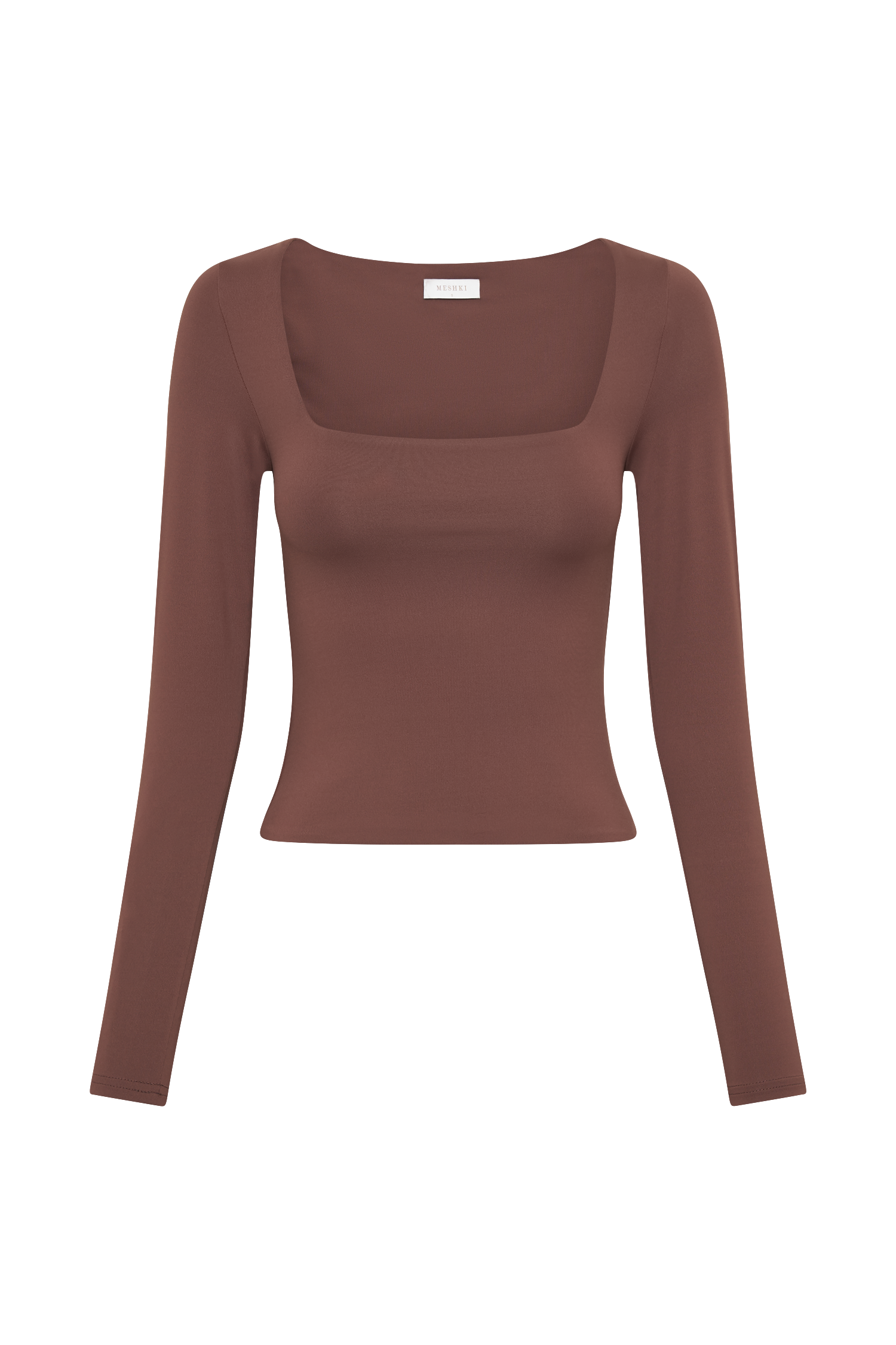 Bridget Recycled Nylon Long Sleeve Top - Mocha