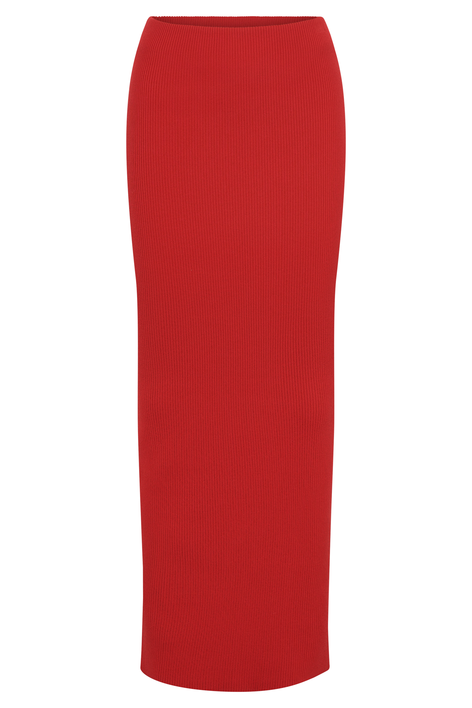 Kaesha Split Maxi Knitted Skirt - Red