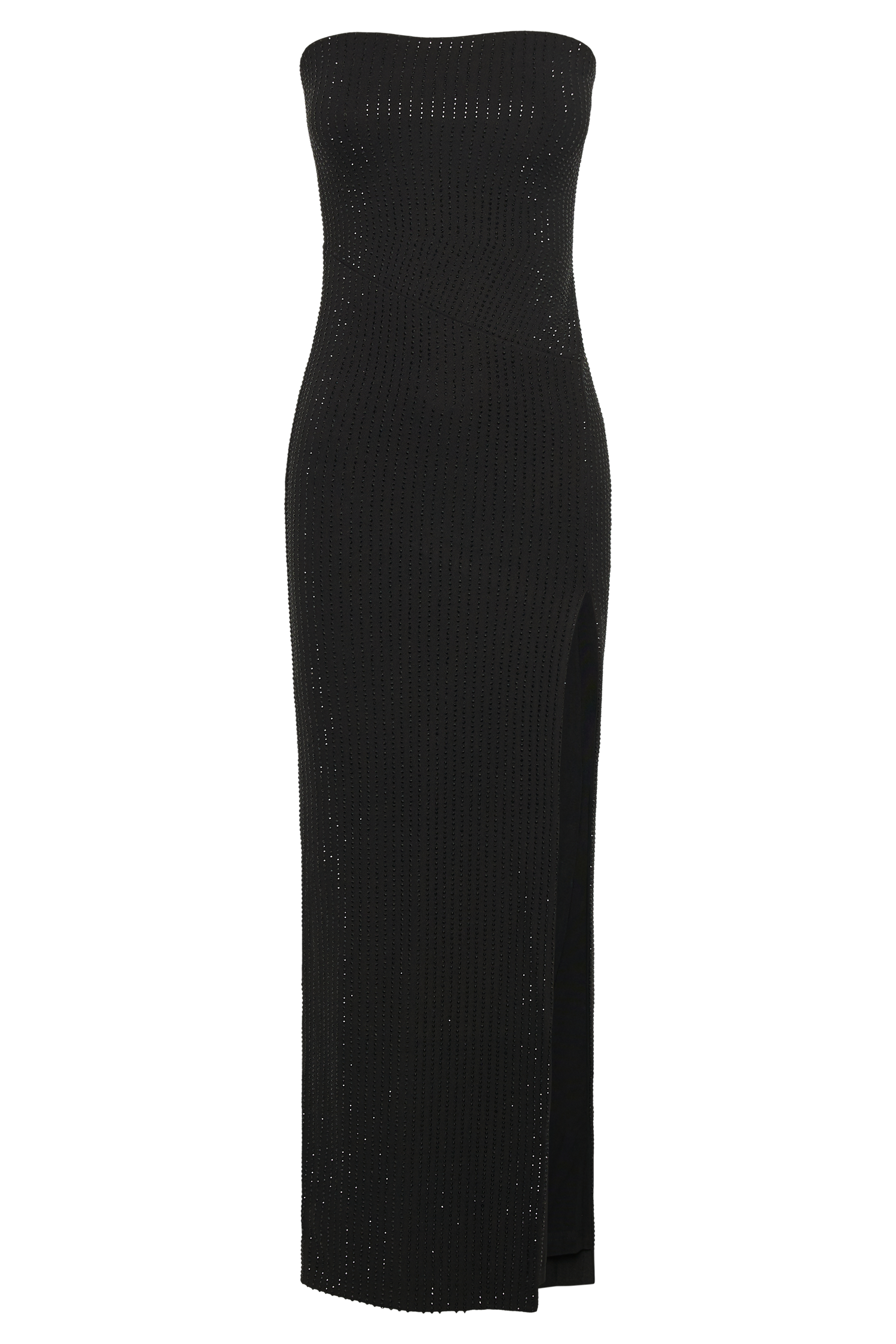 Jenny Strapless Diamante Midi Dress - Black