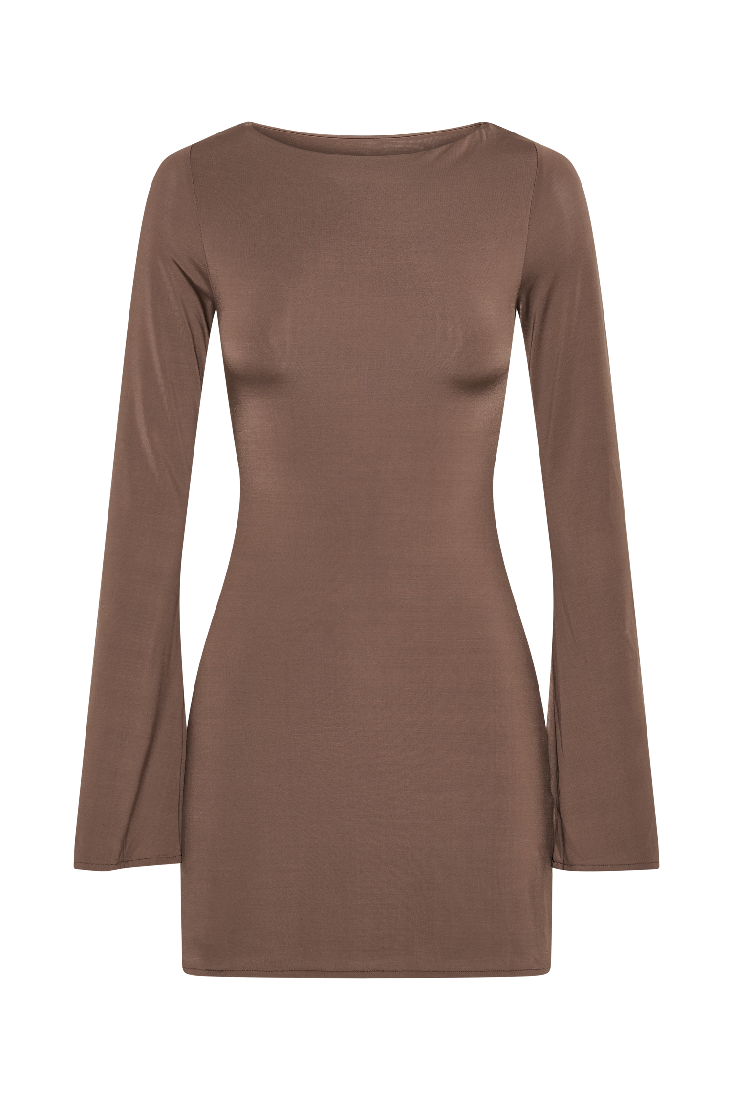 Tarna Slinky A-Line Mini Dress - Chocolate