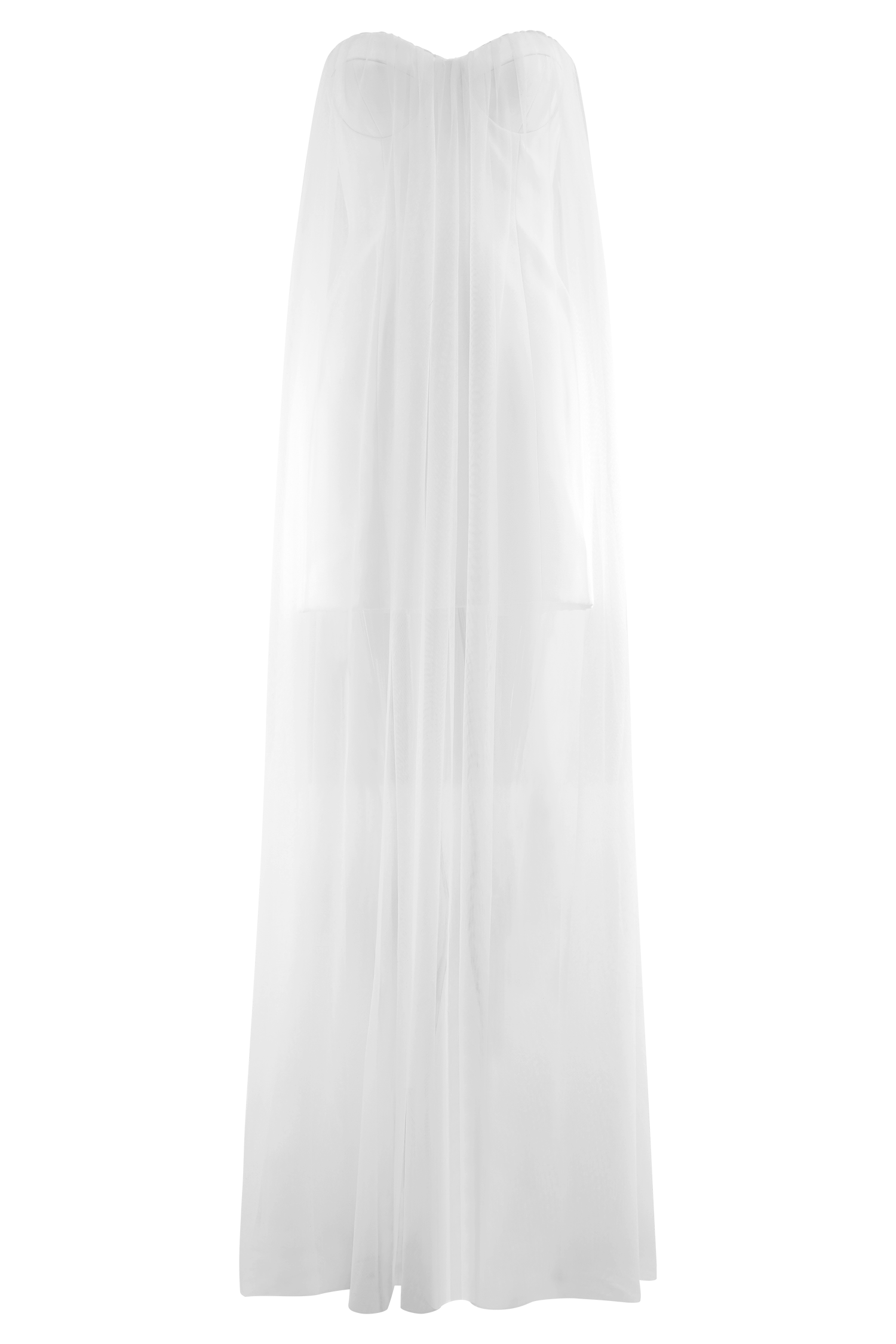 Bettany Chiffon Strapless Maxi Dress - White