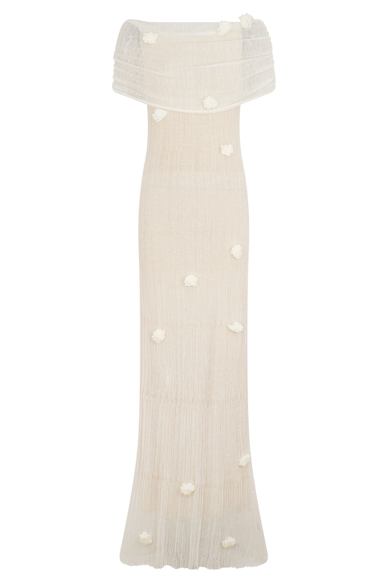 Brynn Orchid Knit Maxi Dress - Ivory