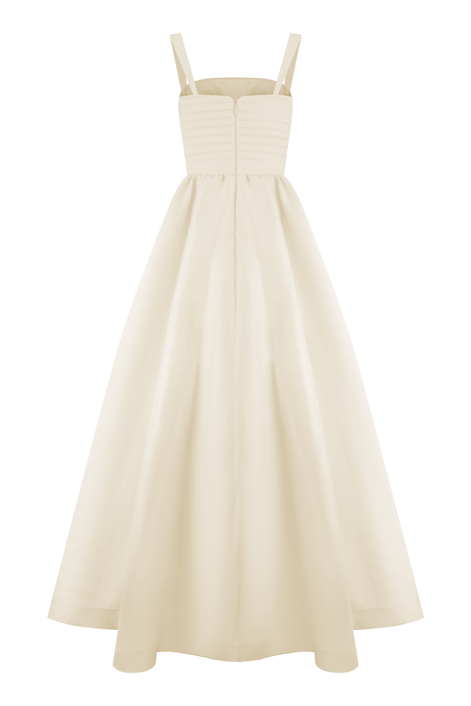 Carla Ruched Gown - Cream Ivory