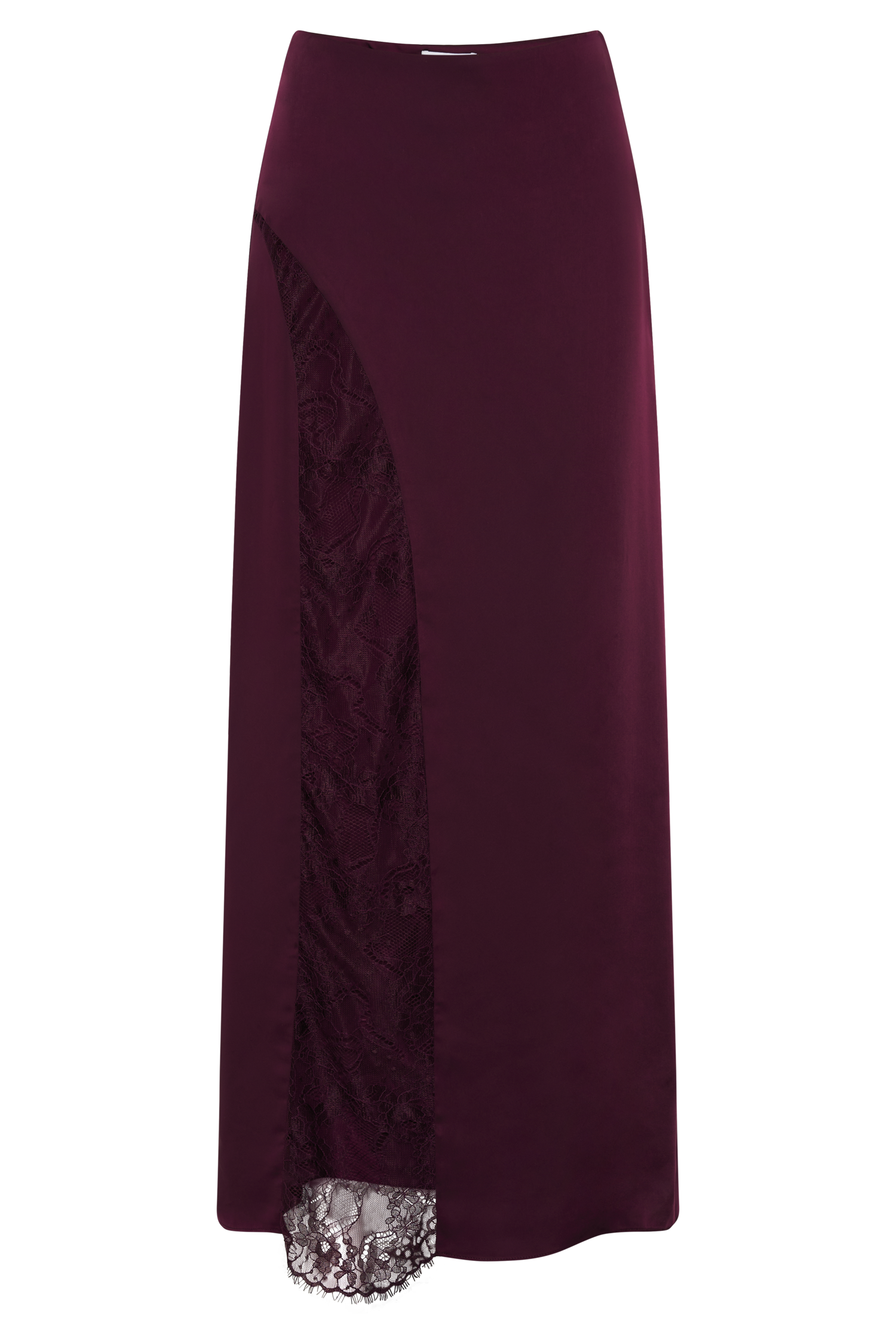Luella Satin Lace Maxi Skirt - Plum