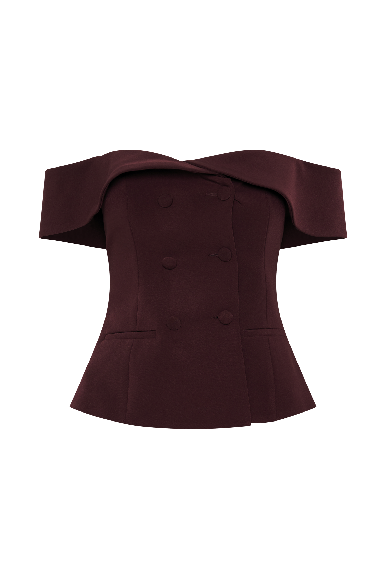 Krista Strapless Suiting Top - Plum