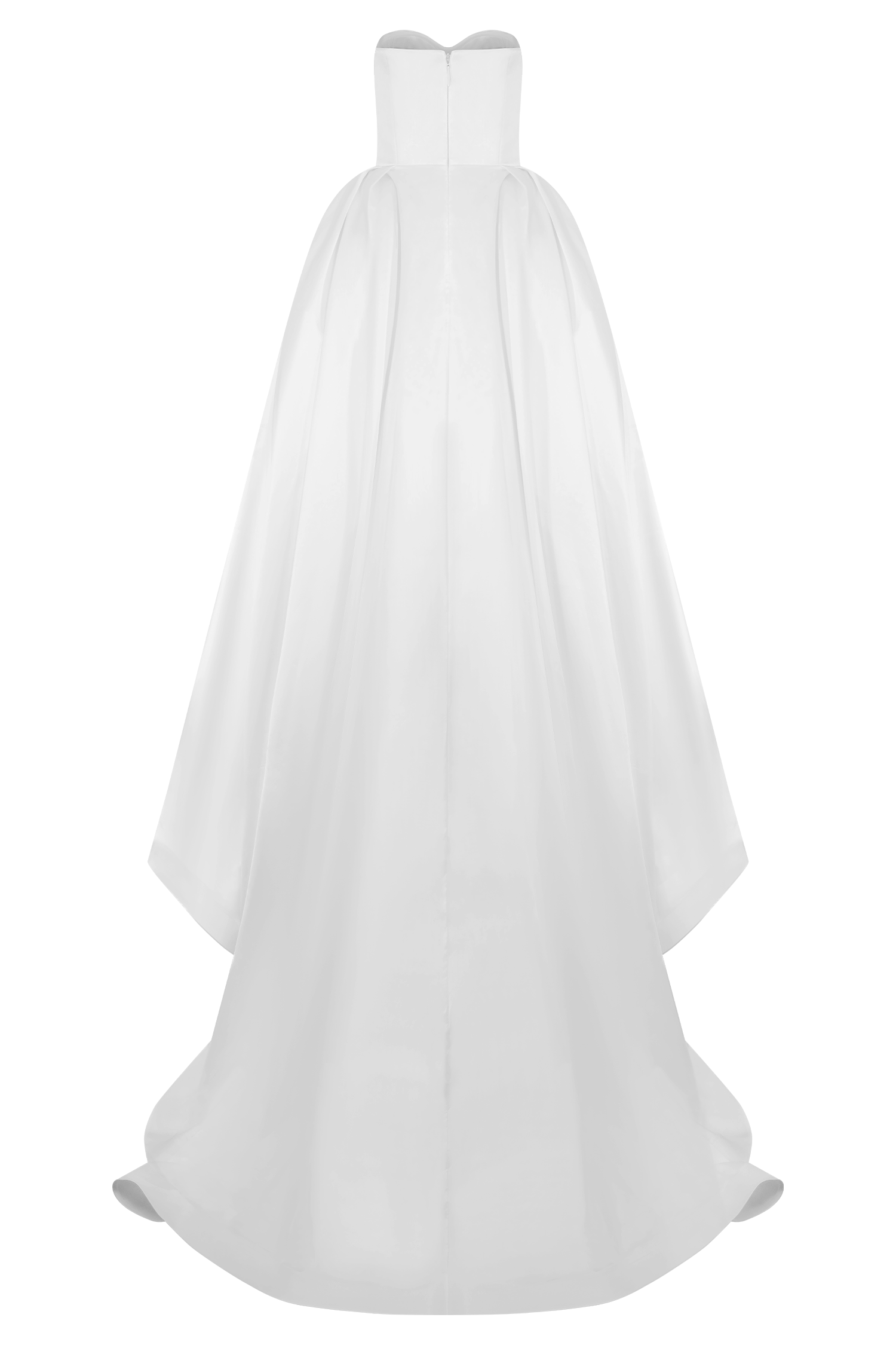 Delphine Satin Strapless Maxi Gown - White