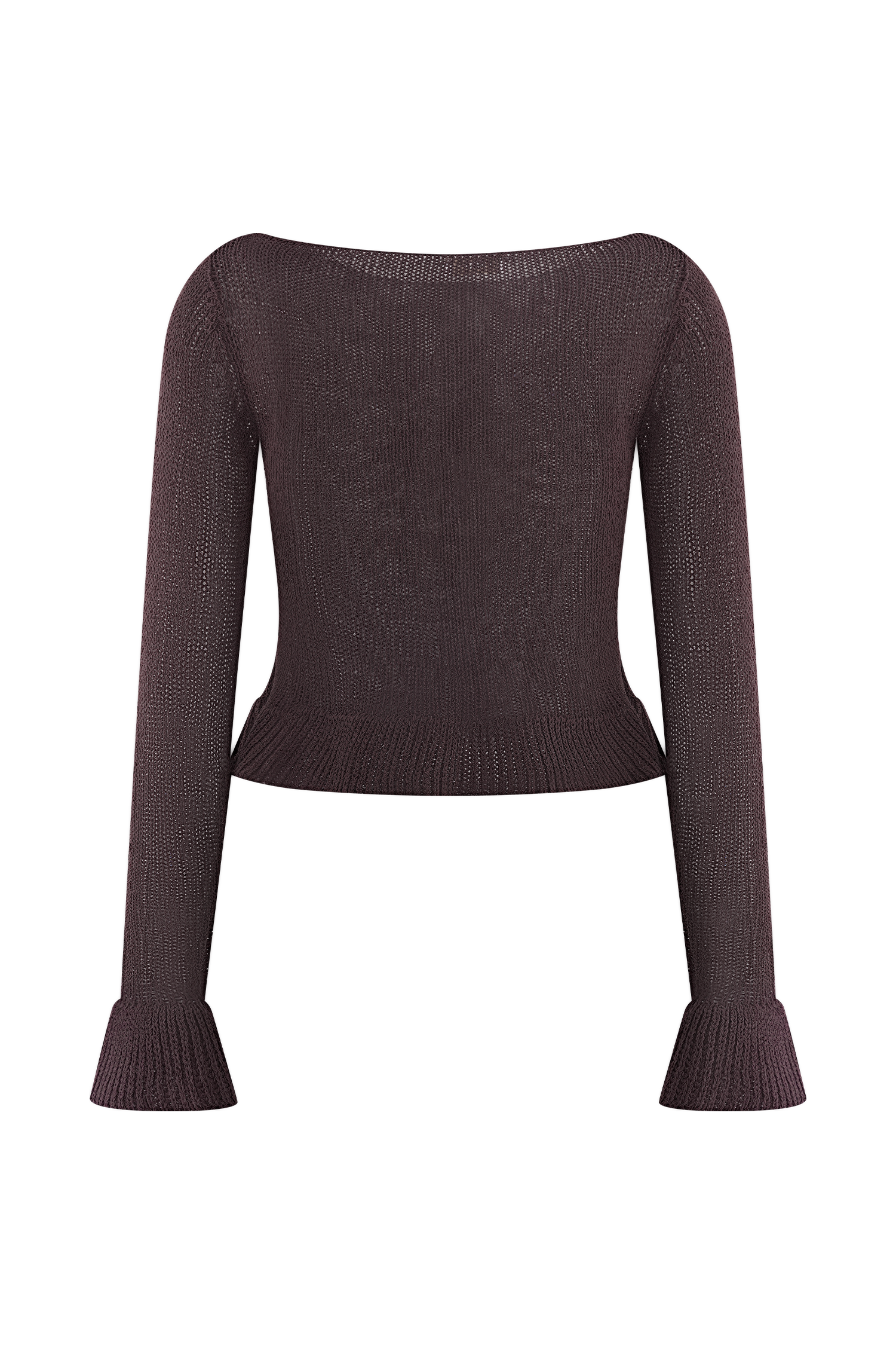 Eleanor Knit Frill Cardigan - Chocolate