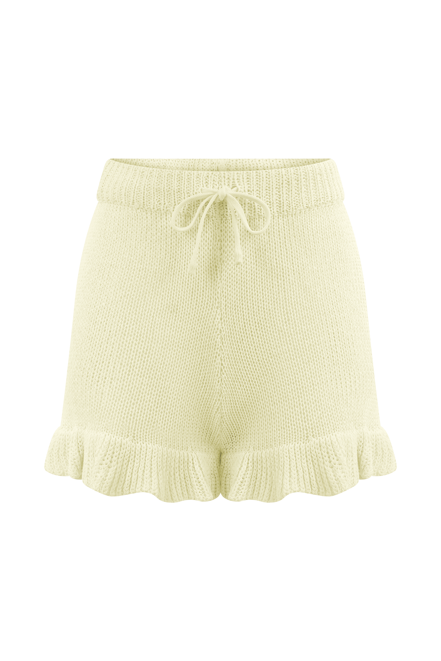 Eleanor Knit Frill Shorts - White
