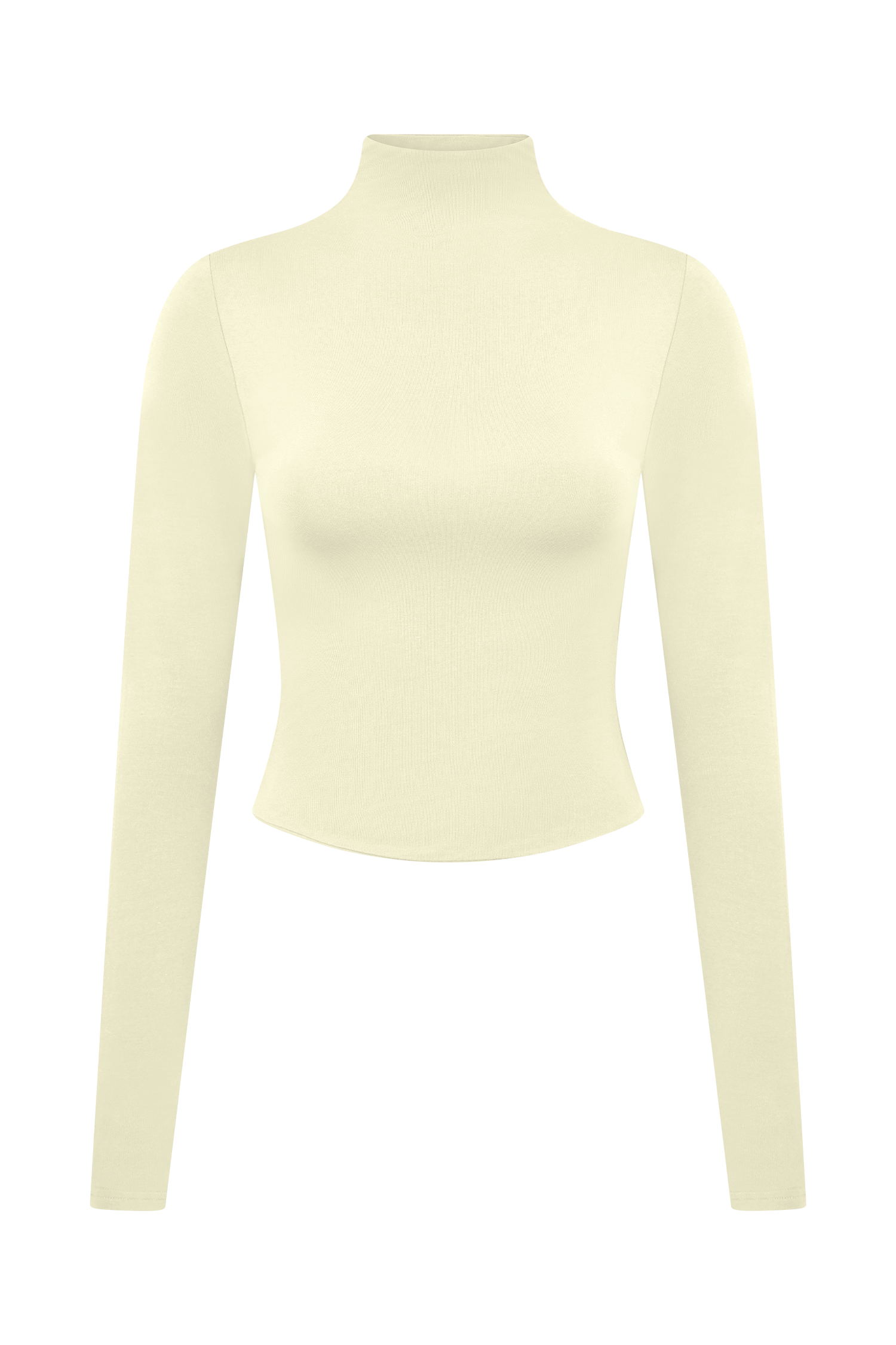 Ember Modal Long Sleeve High Neck Top - Ivory