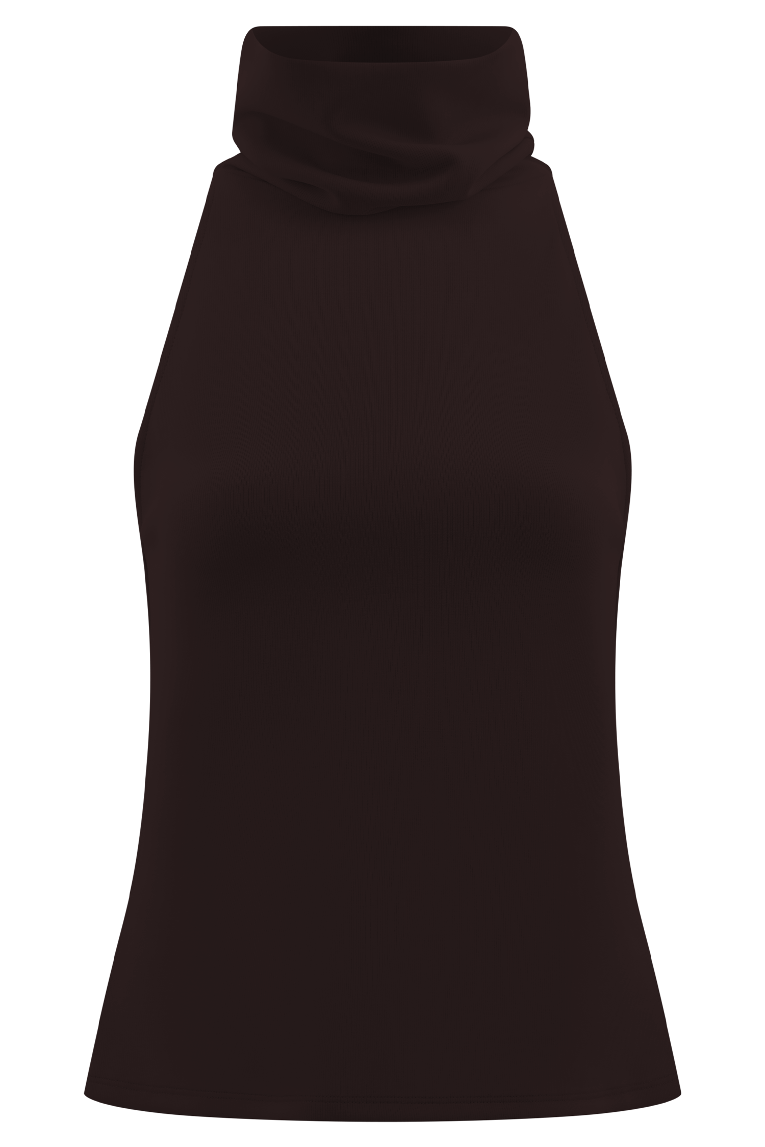 Birdie High Neck Sleeveless Top - Chocolate
