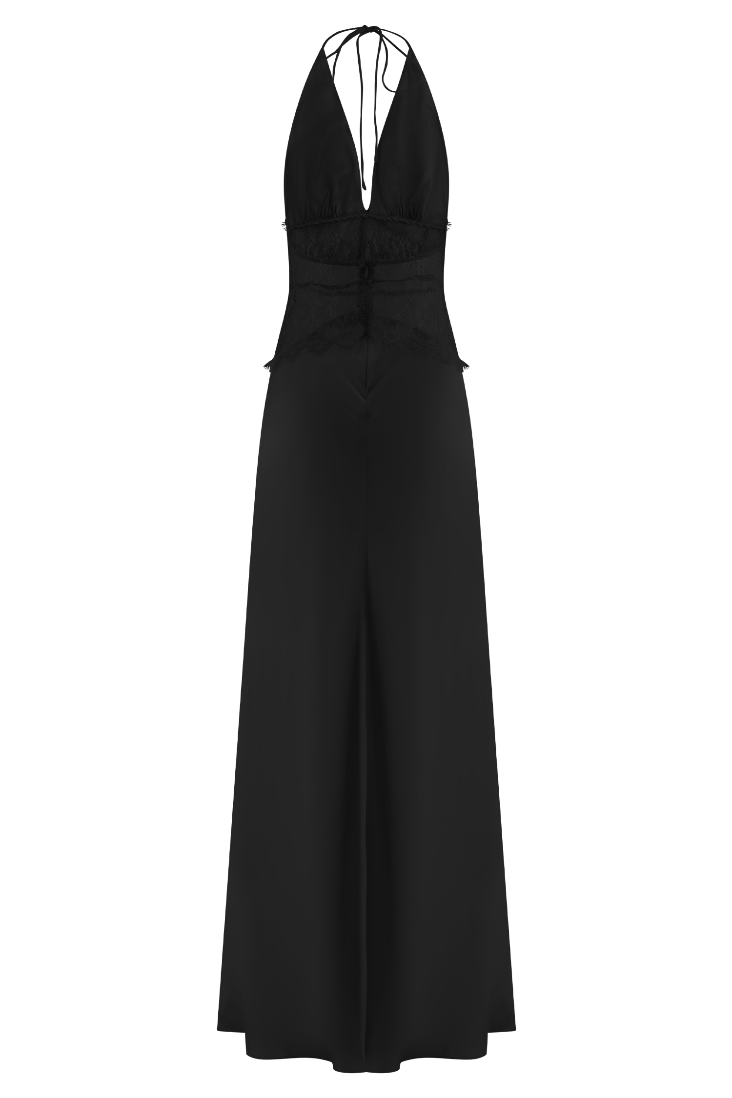 Dinah Lace And Satin Maxi Dress - Black