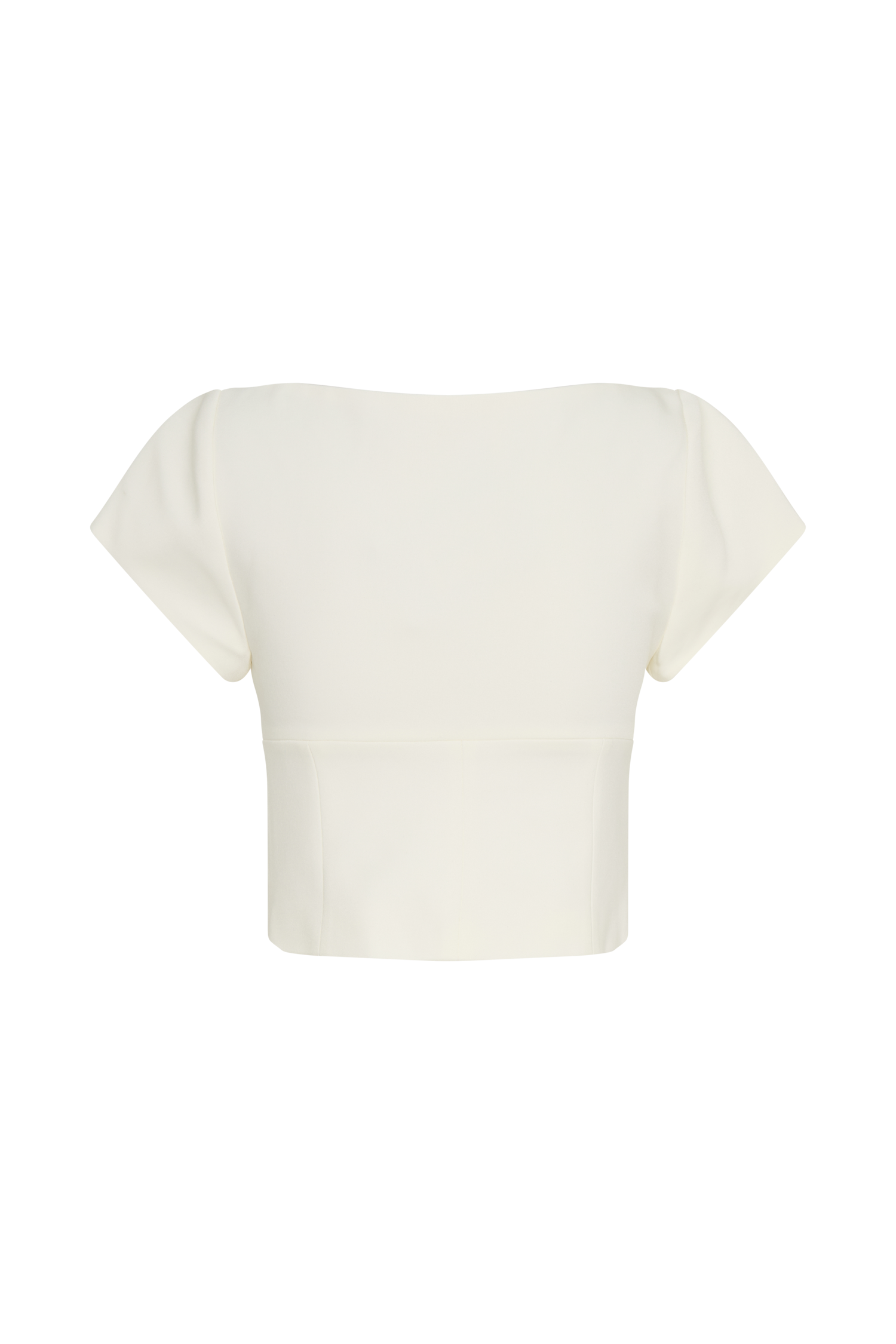 Ellis Cap Sleeve Longline Suiting Top - Ivory