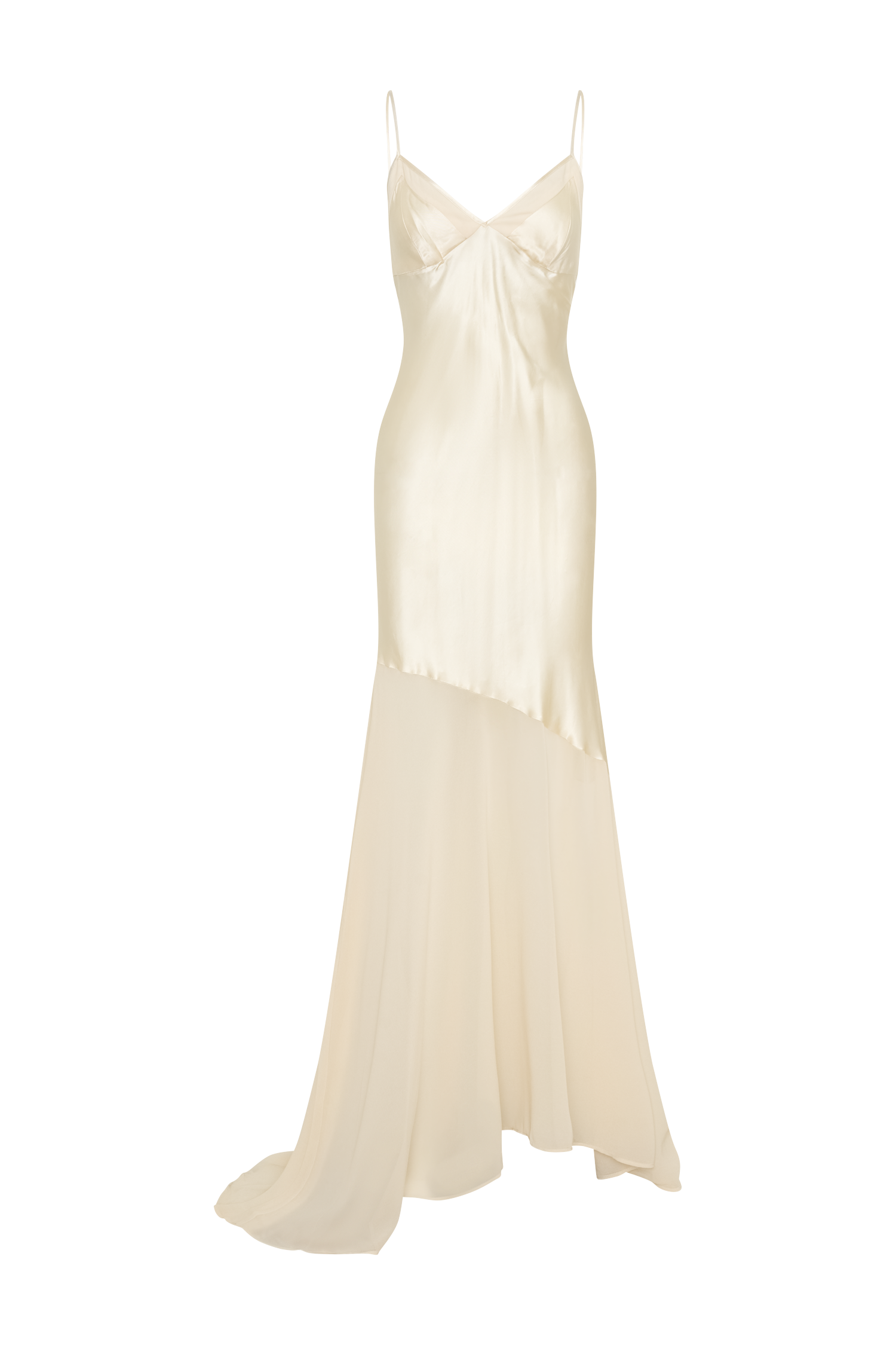 Evelyn Iridescent Satin Maxi Dress - Lemon Sorbet