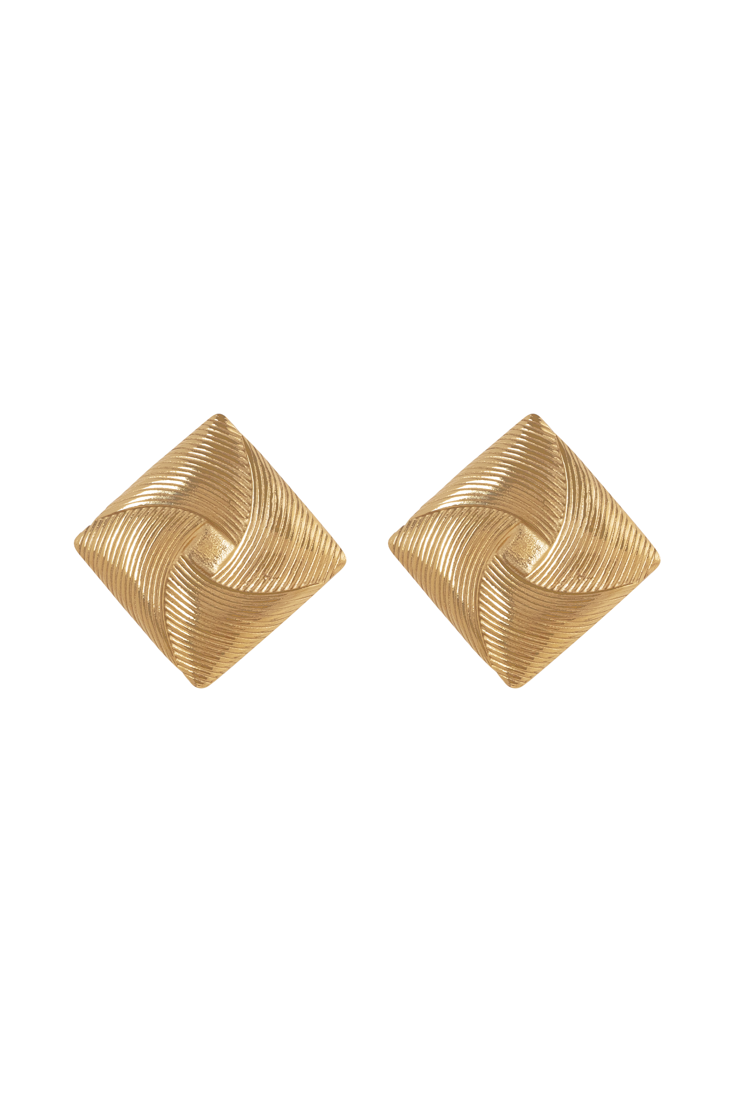 Indira Twisted Square Earrings - Gold
