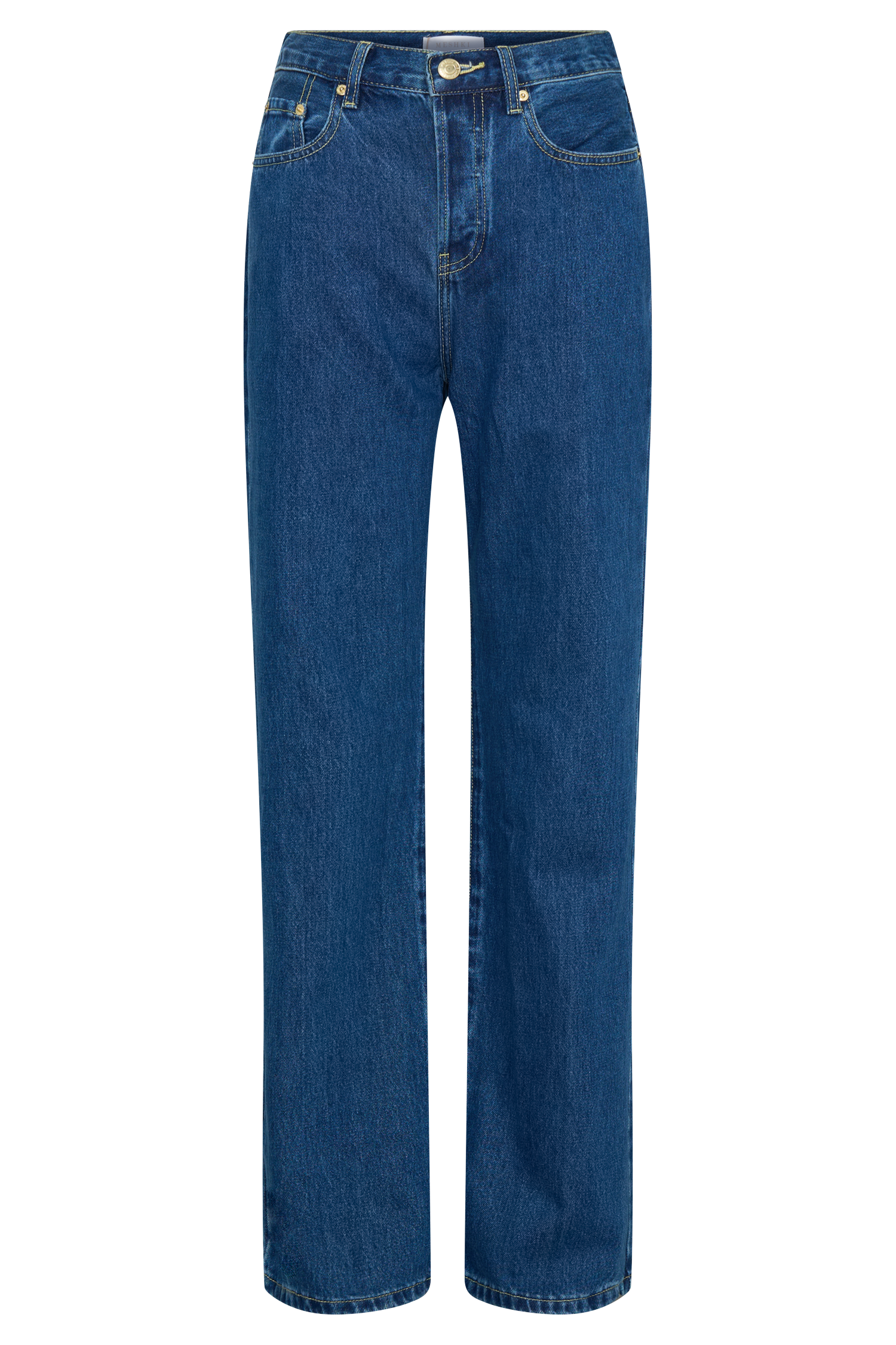 Janine High Waisted Straight Leg Jeans - Dark Blue