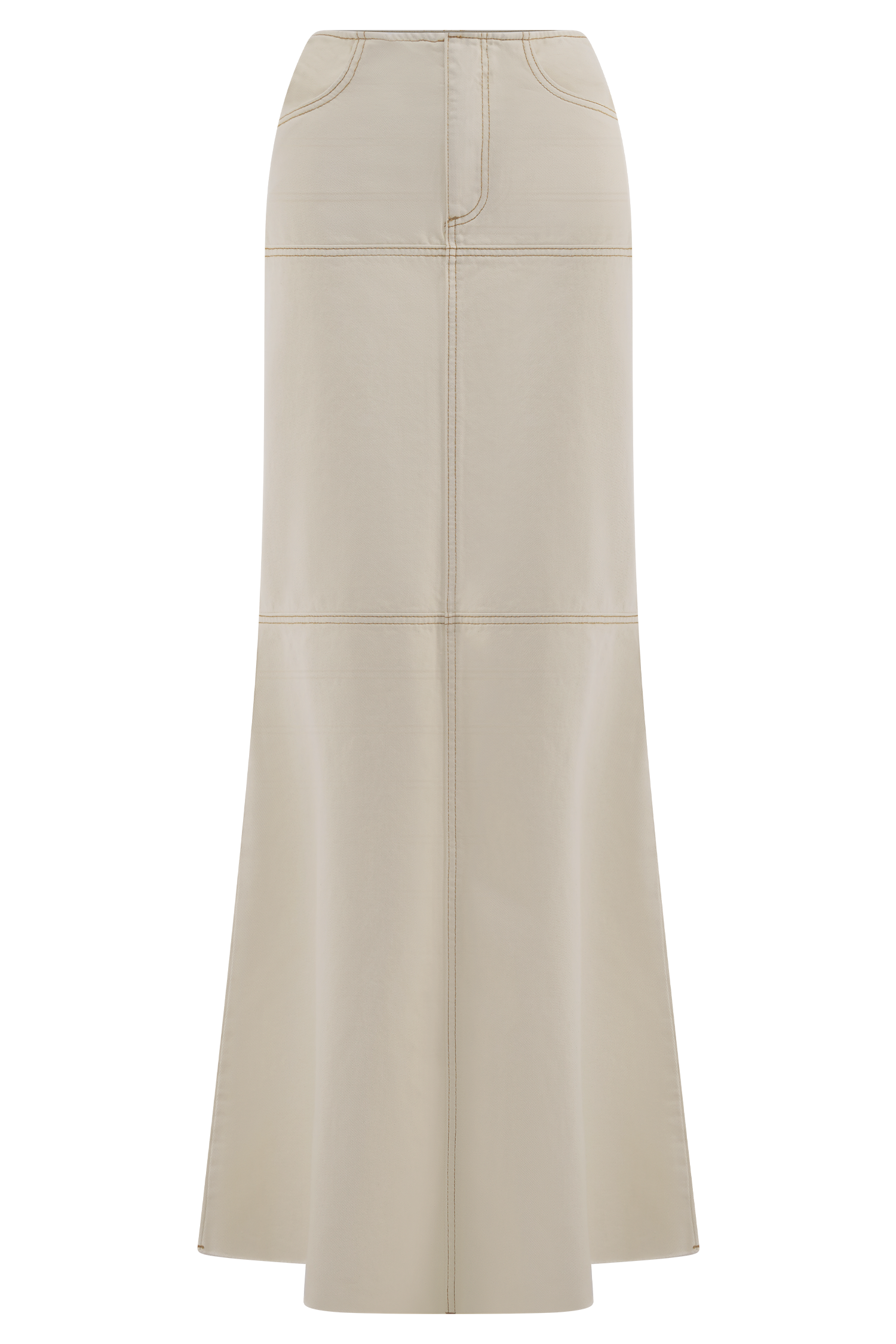 Loretta Denim Maxi Skirt - Ecru