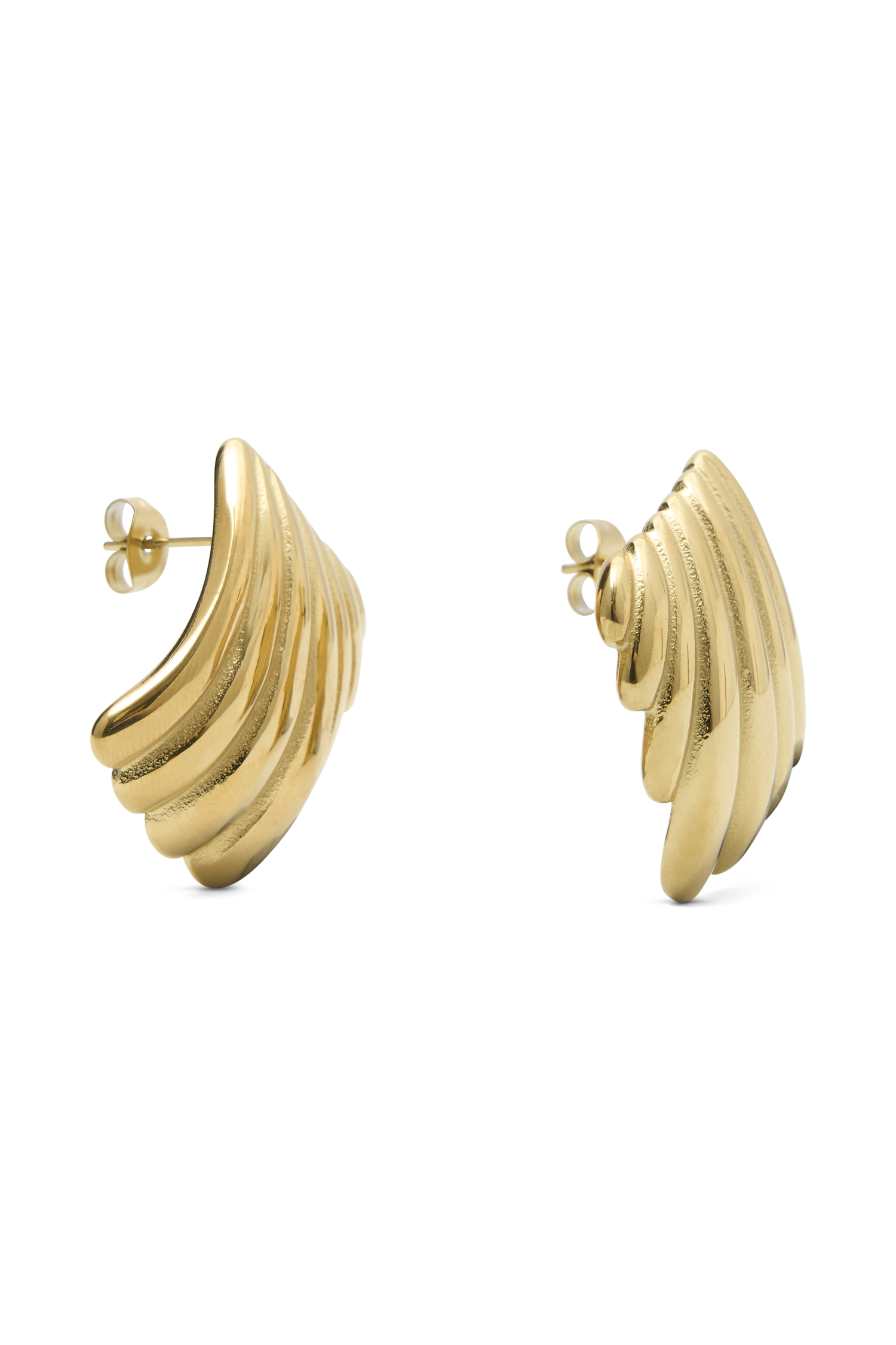 Olympia Textured Square Earrings - Gold