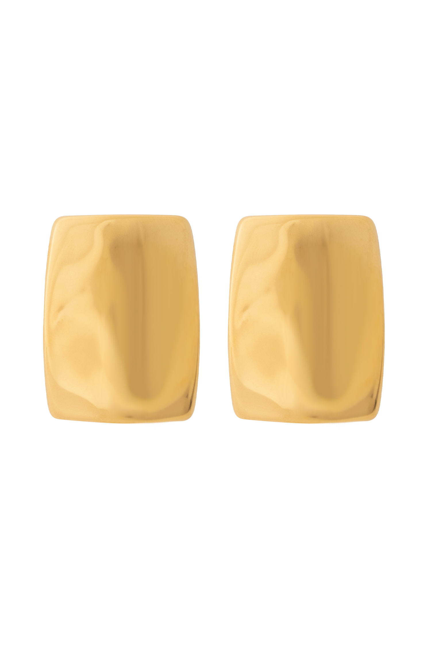 Georgia Rounded Rectangular Earrings - Gold
