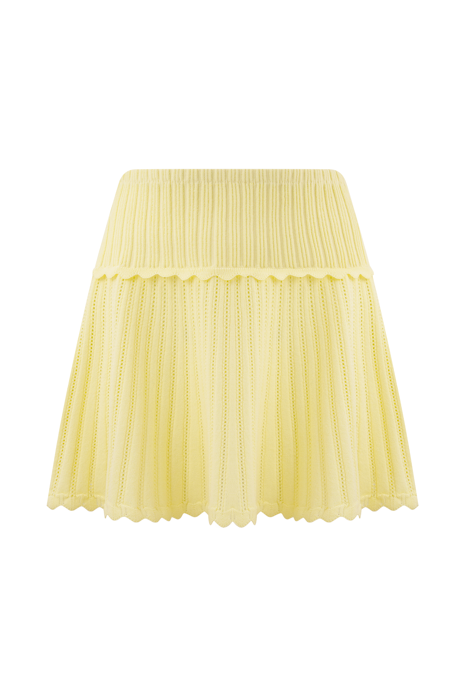 Indy Pointelle Knit Mini Skirt - Lemon