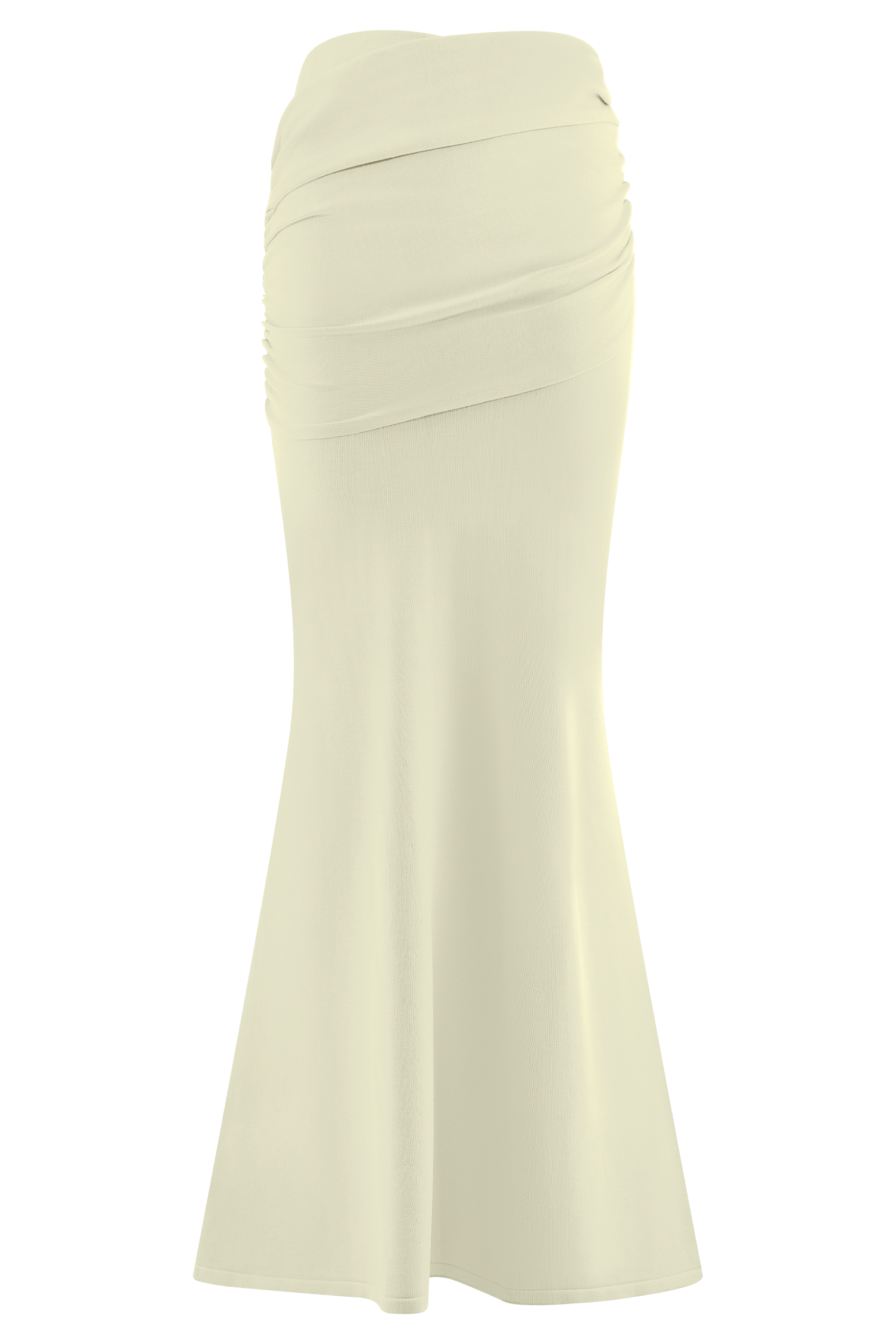 Irene Gathered Knit Maxi Skirt - Ivory