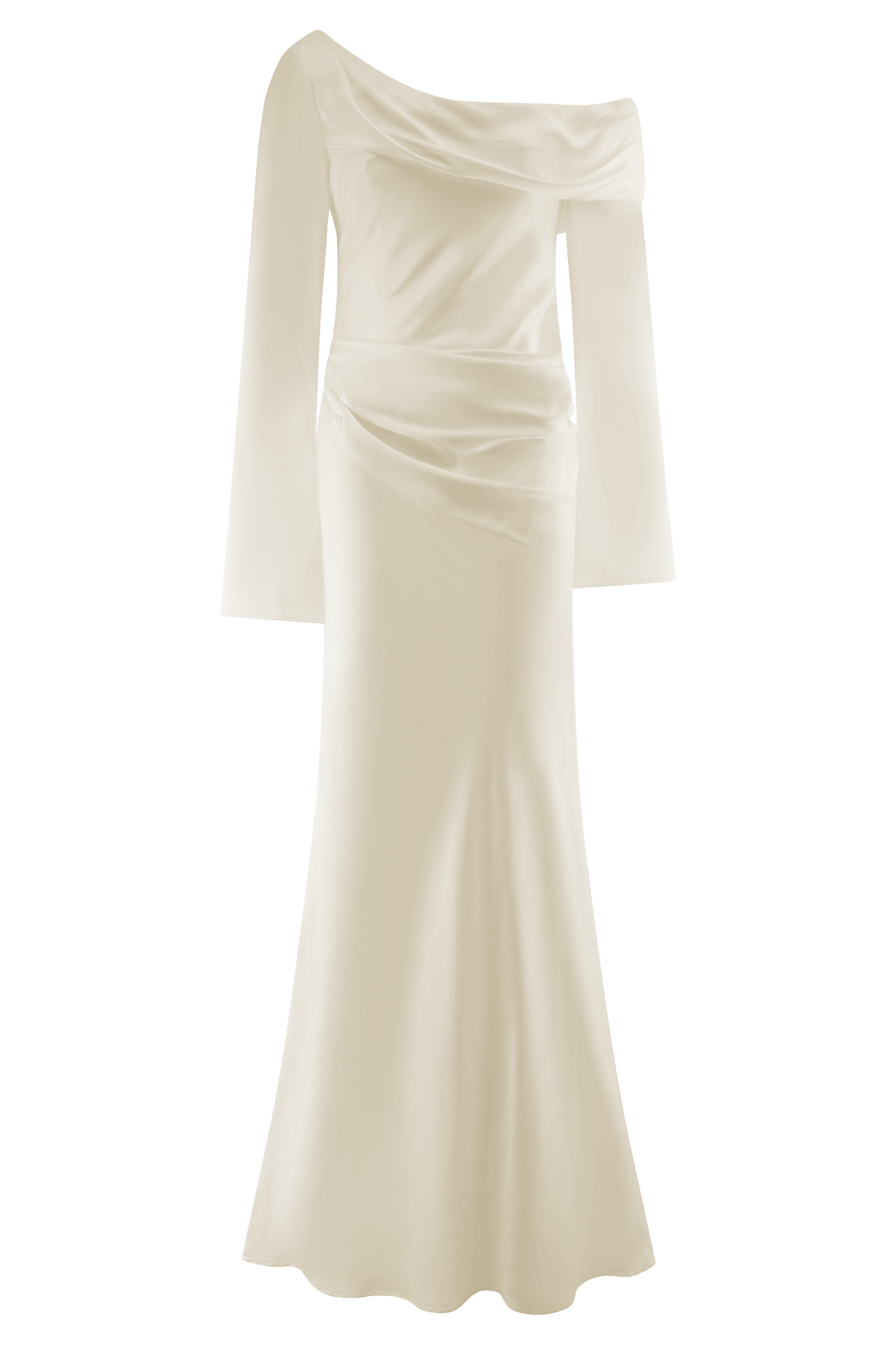 Iris Long Sleeve Satin Maxi Dress - Blush Gold