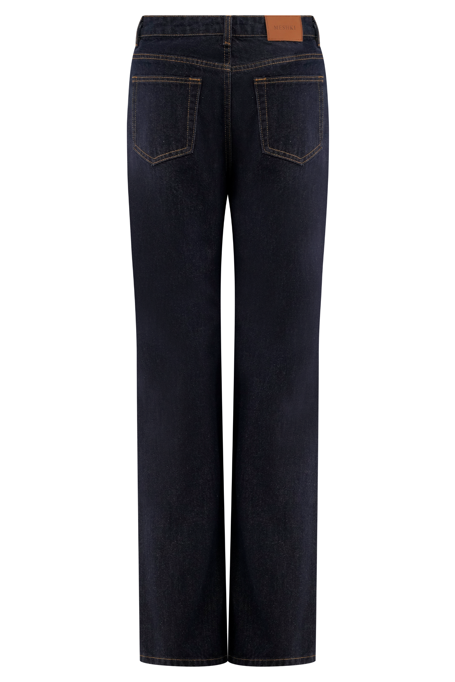 Janine High Waisted Straight Leg Jeans - Washed Indigo Blue