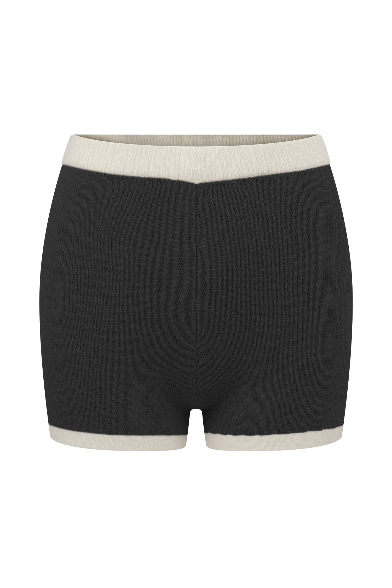 Julianne Contrast Knit Shorts - Black/White