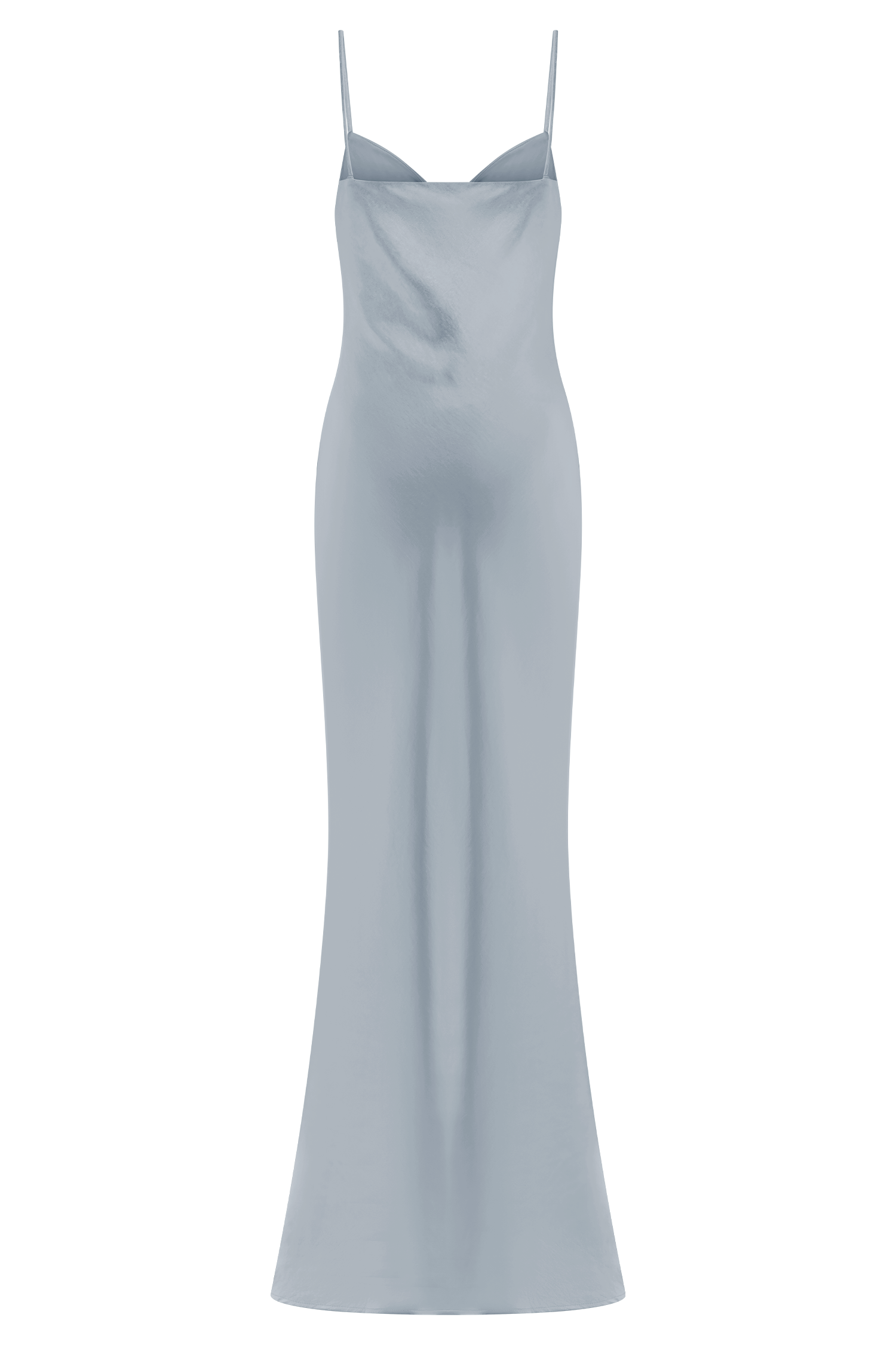 Lilly Sweetheart Satin Maxi Dress - Frosted Blue