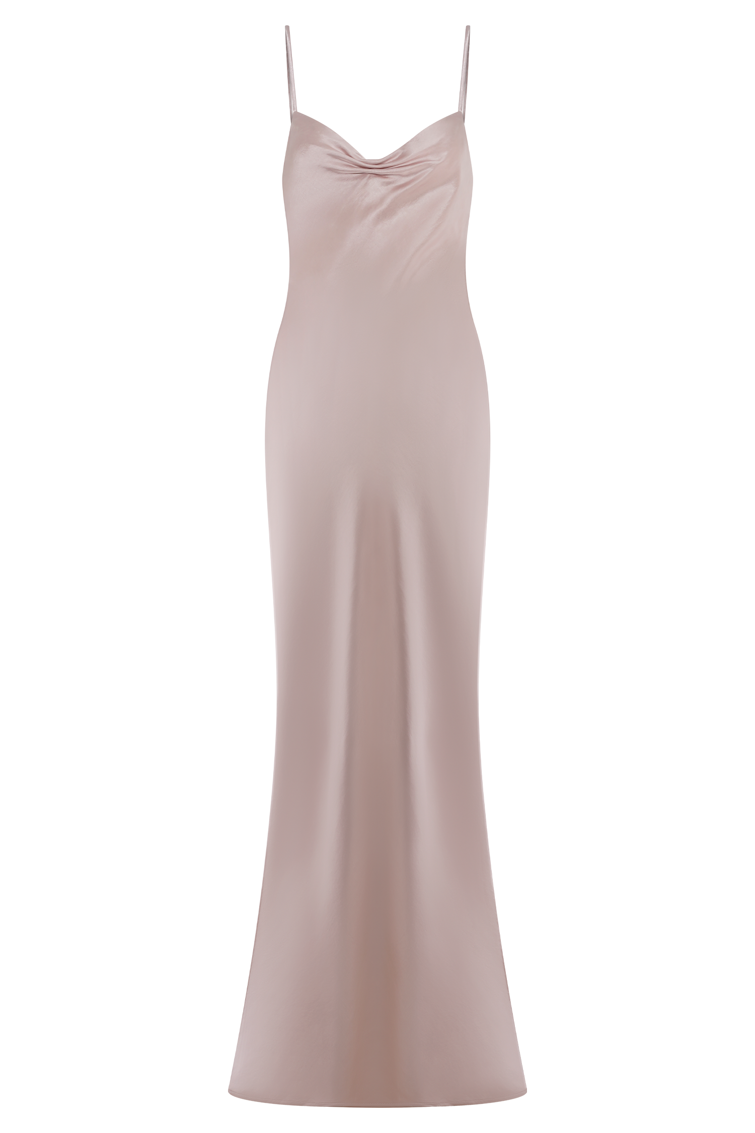 Lilly Sweetheart Satin Maxi Dress - Soft Pink