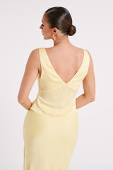 Edie Satin Top - Yellow