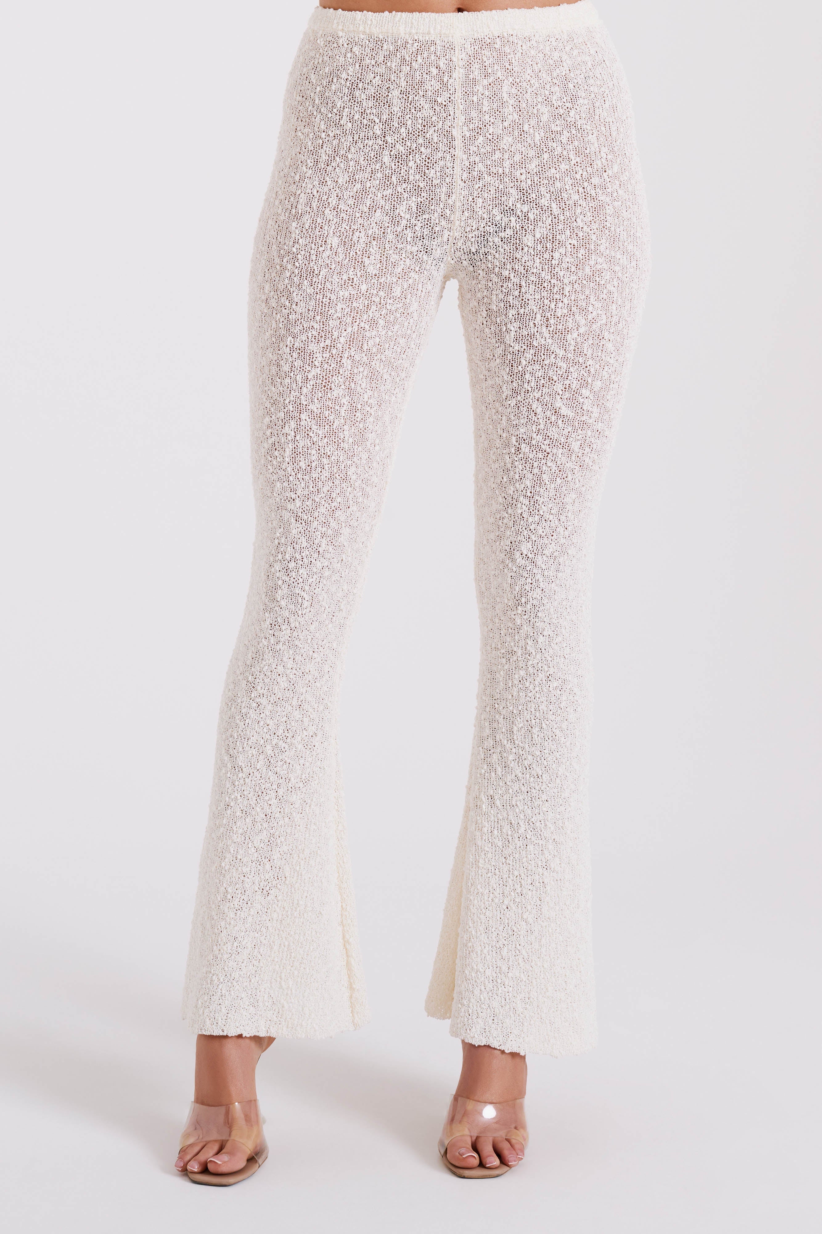 Irma Flared Boucle Pants - Cream