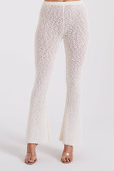 Irma Flared Boucle Pants - Cream