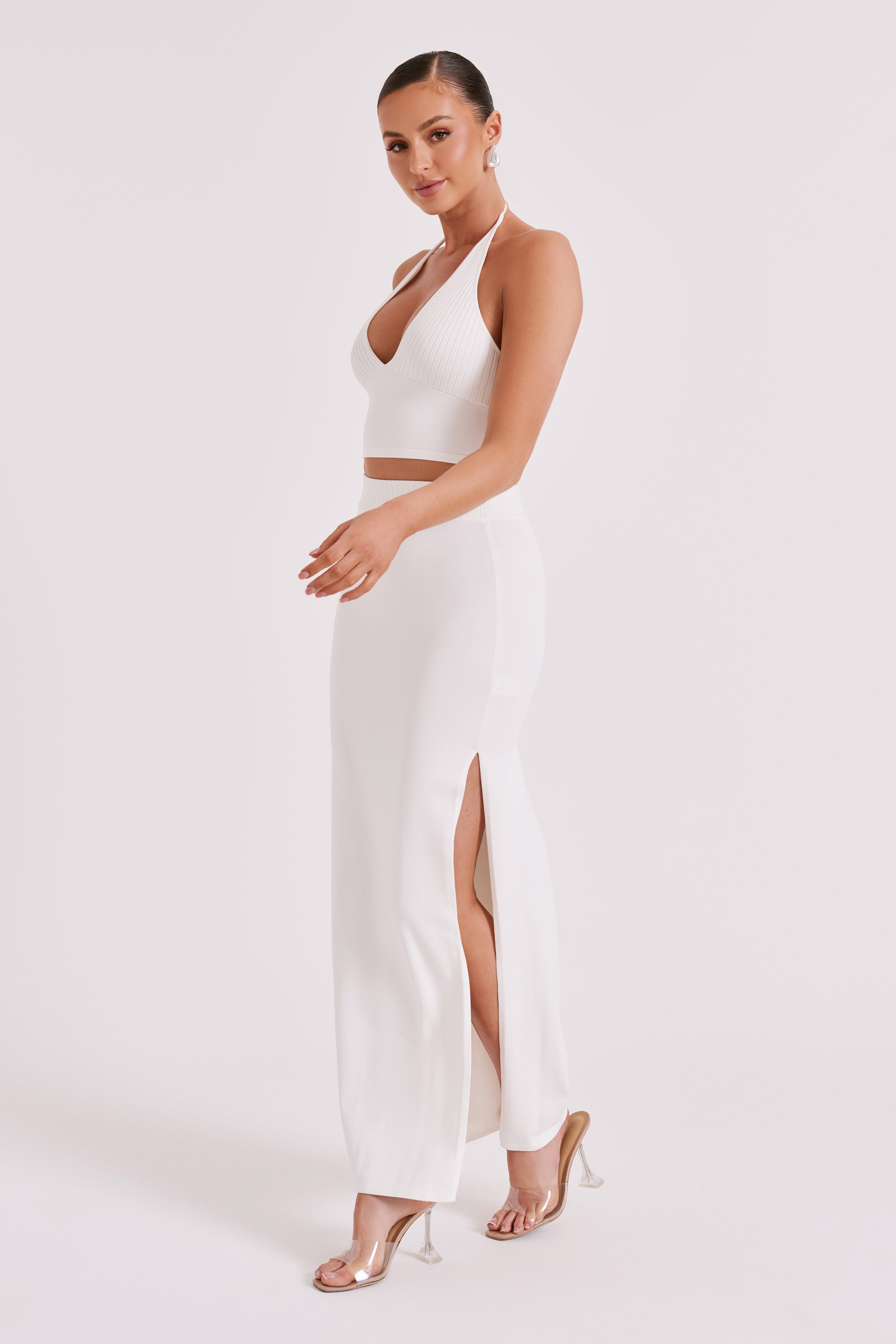 Darby Knit Halter Top - Ivory