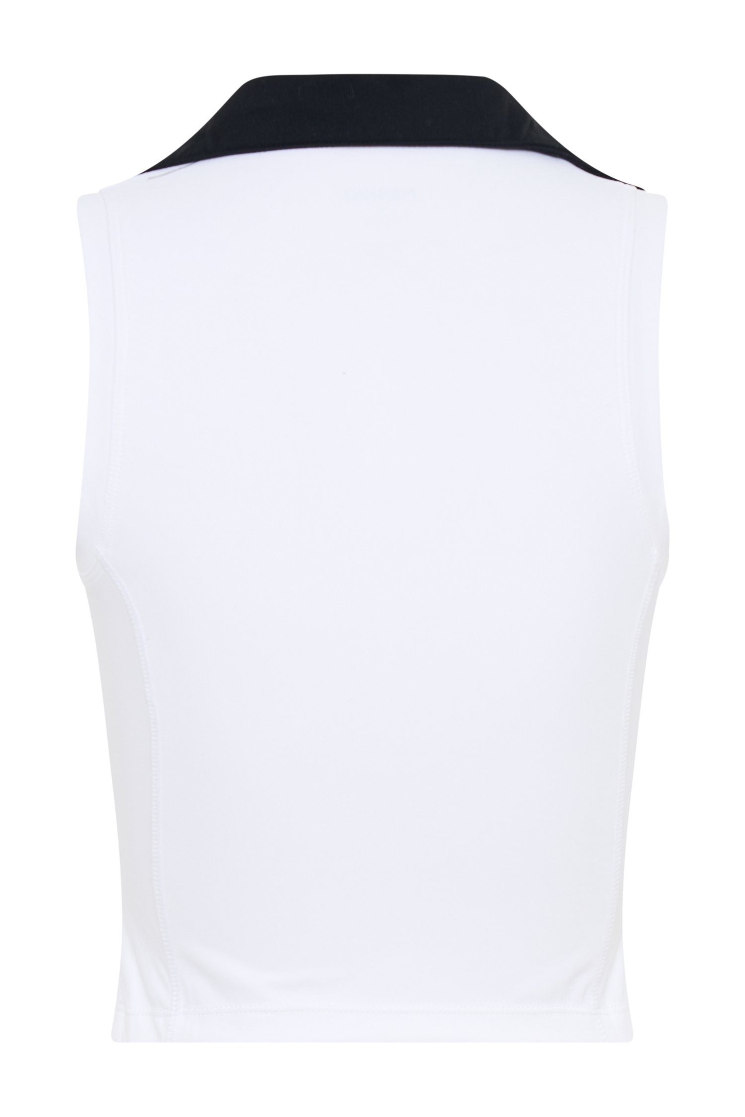 Denver Sleeveless Collared Active Top - Black/White